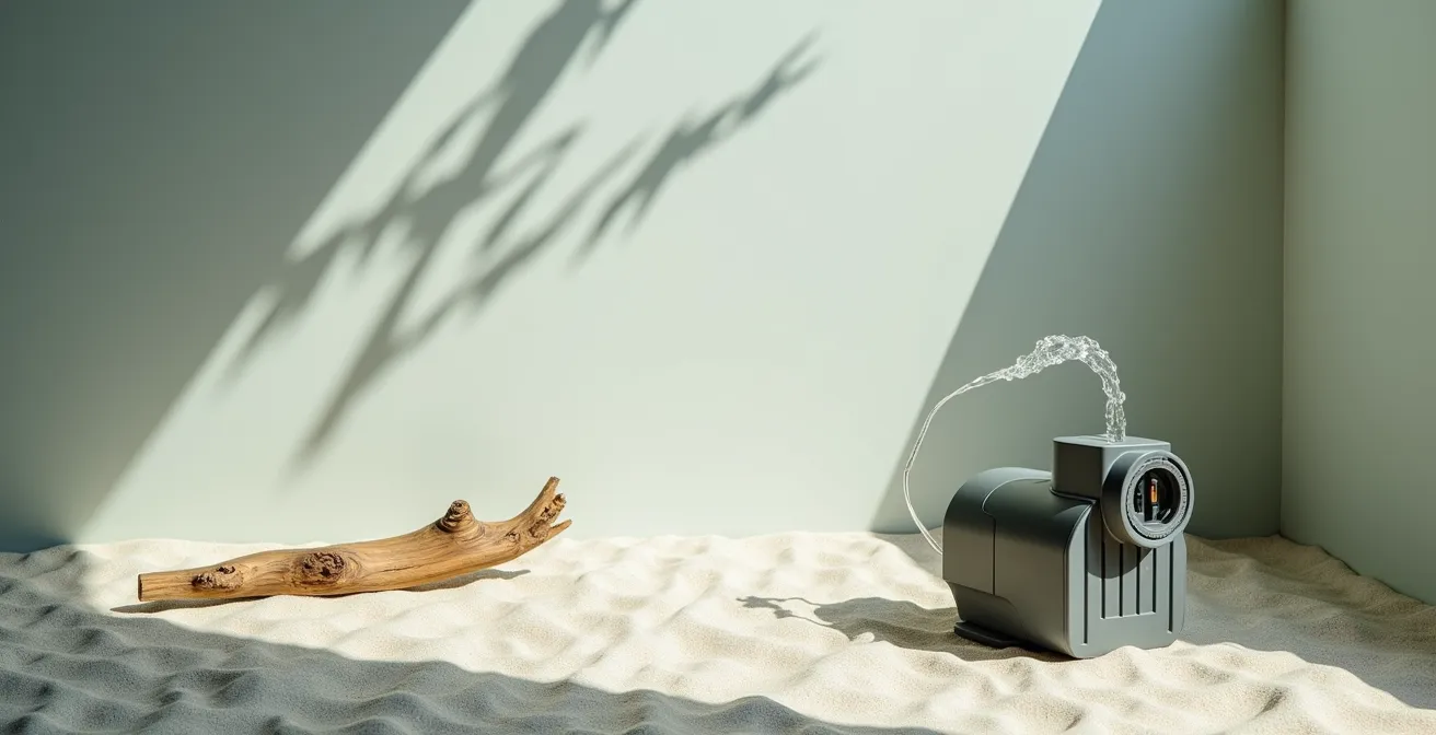 Gros plan sur une pompe de brassage créant des remous naturels dans l'eau